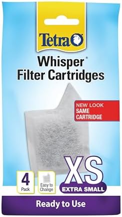 Tetra whisper filter cartridges four count box packaging