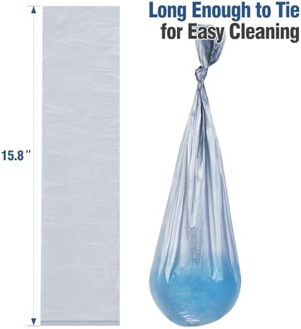 Universal fit illustration of 16.2 by 15.8 inch potty bags