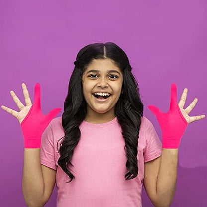 Two pairs of pink protective finger biting prevention gloves for older kids