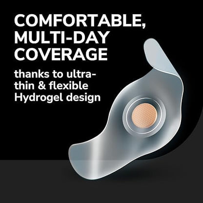 Comparison of the medicated disc and the protective hydrogel cushioning cover.