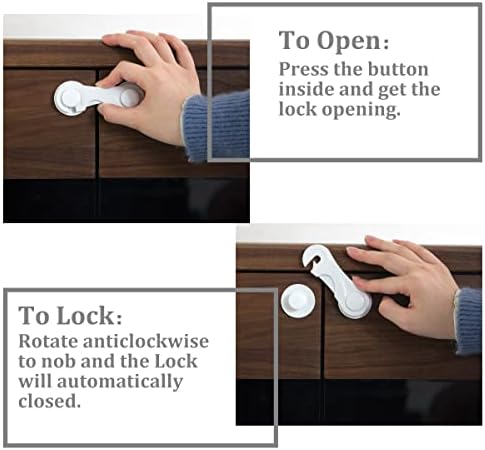 Child safety lock for cupboard door baby proofing