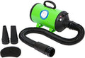 Flying Pig Grooming One High Velocity Pet Dryer front view with green steel shell