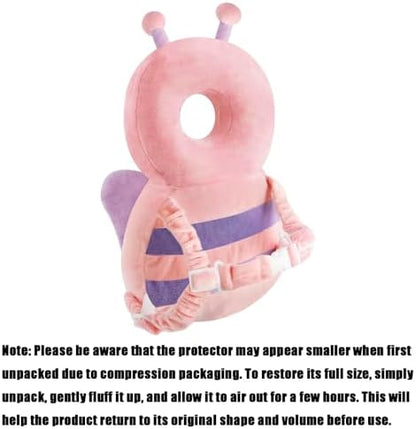 Side view of baby head protection pad for walking