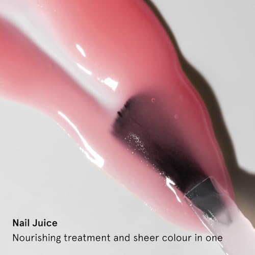 Model showing sheer pink finish of Gitti Nail Juice on healthy nails