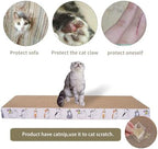 Engelalike floor mount corrugated cardboard scratcher protecting a home sofa from cat claws