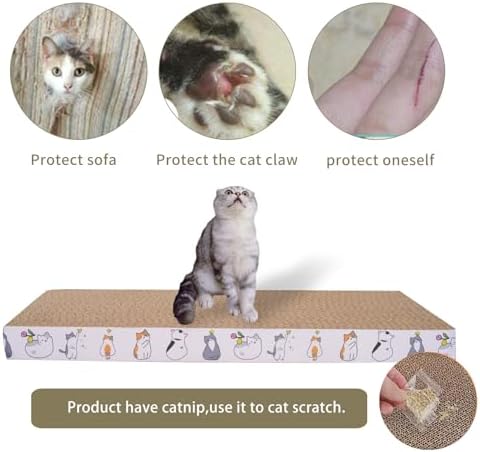 Engelalike floor mount corrugated cardboard scratcher protecting a home sofa from cat claws