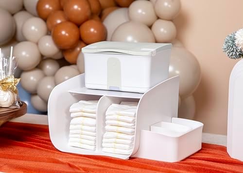 Ubbi diaper caddy showing internal storage capacity