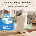 ITouchless nursery bin interior trap door with silver ion technology
