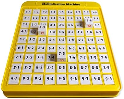 Lakeshore math machine being operated by a child for self-checking multiplication practice.