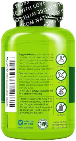 Naturelo 120 capsule bottle bottom view showing batch and manufacturing details.
