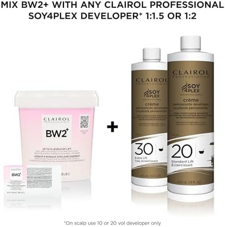 Clairol Professional BW2+ powder lightener mixing ratio directions
