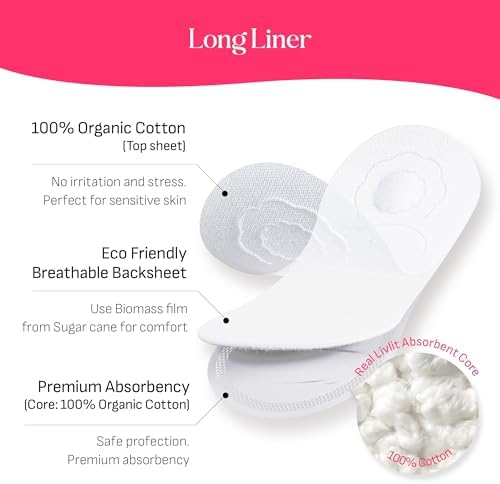 Livlit hypoallergenic unscented liners for sensitive skin care