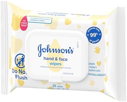 Johnson's Baby Disposable Hand & Face Cleansing Wipes, Pre-Moistened Wipes Gently Remove 99% of Germs & Dirt from Delicate Skin, Paraben-, Phthalate- & Alcohol-Free, Hypoallergenic, 25 Count - Image 7