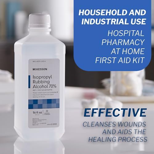 McKesson first aid antiseptic rubbing alcohol 70 percent liquid solution