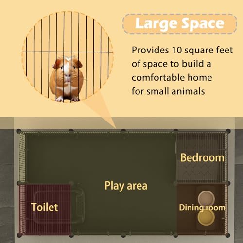 Xymoso DIY Guinea Pig Cages with Waterproof Canvas Bottom,16 Panels Small Animal Cage Pet Playpen with Door for Bunny Turtle Hedgehog,Indoor Metal Wire Yard Fence Outdoor - Image 6