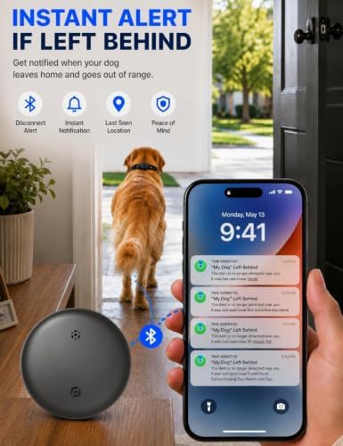 MaviyTxen black pet GPS tracker showcasing its durable waterproof build.