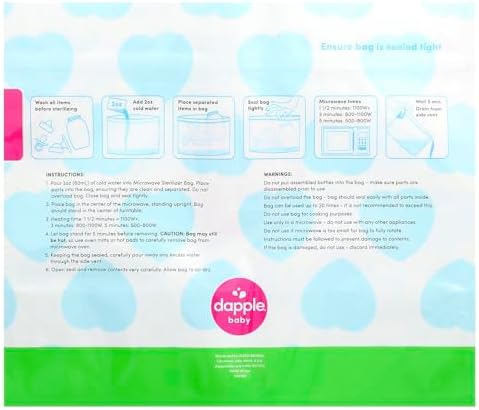 Convenient side steam vent on Dapple microwave sterilizer bag