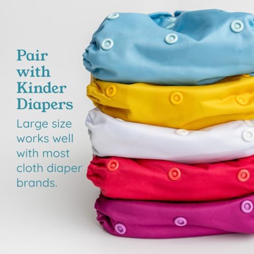 Kinder disposable diaper liners inside a cloth diaper