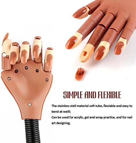 Professional nail art training hand for acrylic application
