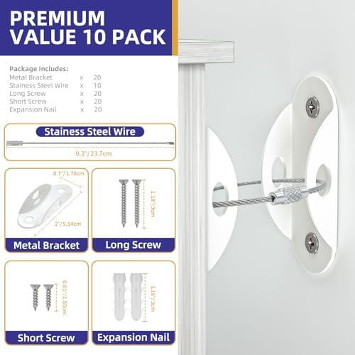 Heavy duty metal baby proofing brackets holding four hundred pounds capacity