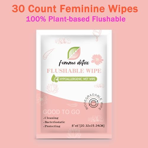 Aloe vera and chamomile infusion highlighted on feminine hygiene wipe packaging
