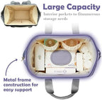 Qubist custom name diaper bag showcasing zipper opening and hardware details