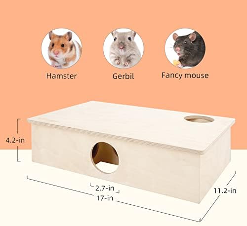 Niteangel large 6-room hamster hideout with removable roof lid open