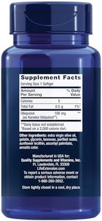 Life Extension Super Ubiquinol CoQ10 supplement facts label view