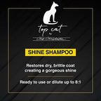 USA-imported Chris Christensen feline grooming shine shampoo bottle close up
