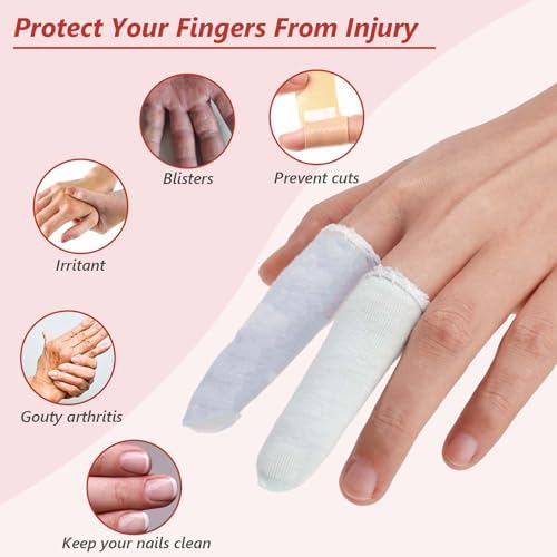EORTA protective finger sleeves protecting cuticles during crafting and sewing.