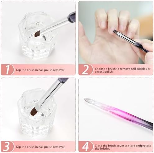 Ergonomic design of Gemsanva manicure cleanup brushes