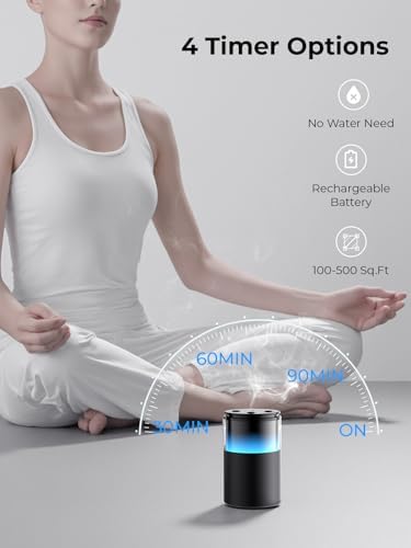 Side view of Pmsusoow scent diffuser showing the USB charging port and buttons.