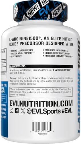 Evlution L-Arginine capsules serving size illustration