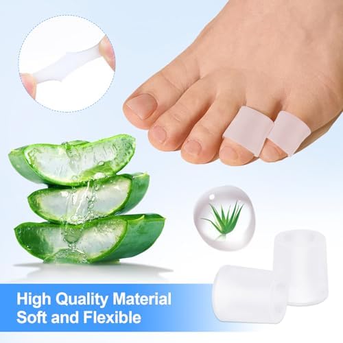 Open pinky toe sleeves made of white gel for corn and blister protection