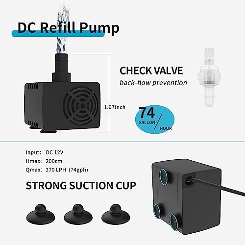 FZONE automatic water level controller magnetic mount attached to aquarium glass
