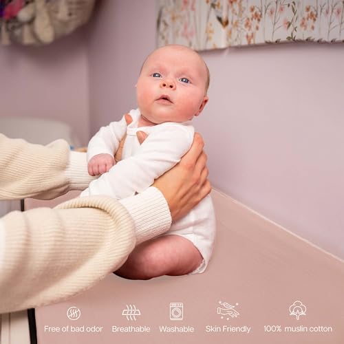 Mi Flor solid pink changing pad sheet texture