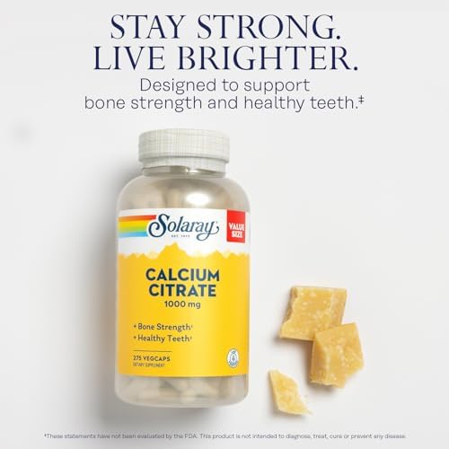 Solaray Calcium Citrate 275 count bottle side view