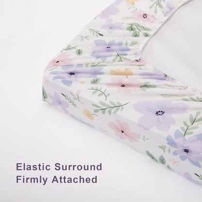 Wrinkle resistant baby changing pad cover set inside a modern nursery setup