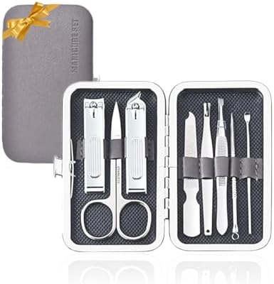 Shreekanth manicure grooming kit open showing tools