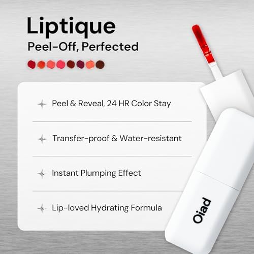 Oiad Liptique Lip Plumping Stain Peel Off - 24 Hour Long Lasting Lip Tattoo, Waterproof & Transfer Proof, Nourishing & Hydrating Peel off Korean Lip Tint for Women (001 ROUGHER) - Image 5