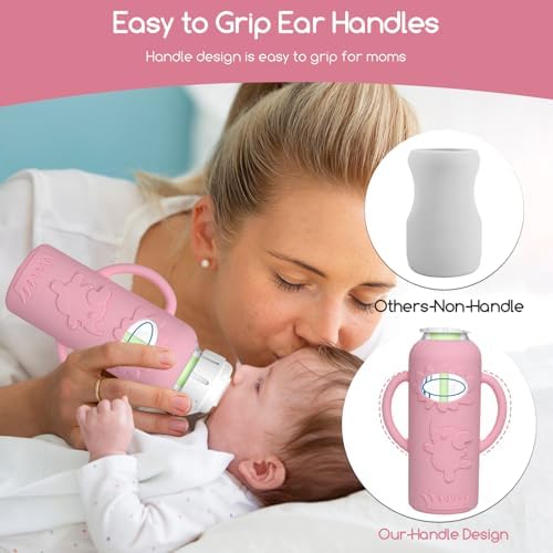 Silicone sleeve with embossed cartoon design for babies