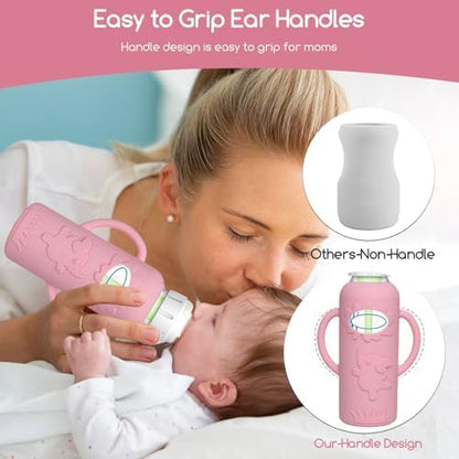 Silicone sleeve with embossed cartoon design for babies
