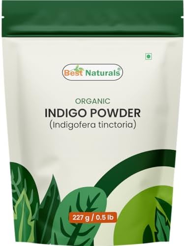 Best Naturals pure plant-based indigo powder packaging showcasing USDA Organic and vegan certifications.
