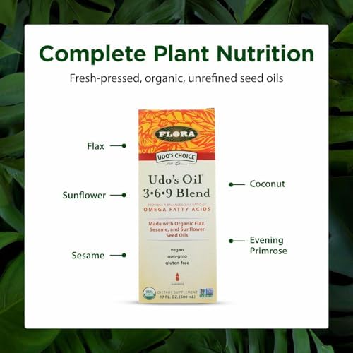 Flora Udo's Choice omega fatty acid supplement ingredients side view