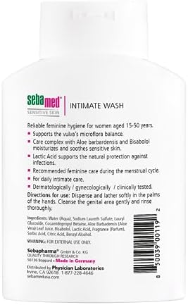 Sebamed pH 3.8 intimate wash bottle for sensitive skin protection