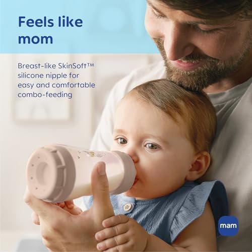 MAM size zero bottle nipple being fitted onto a compatible anti colic baby feeding bottle.