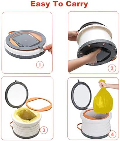 SunnySmile potty seat showing built-in garbage bag storage compartment