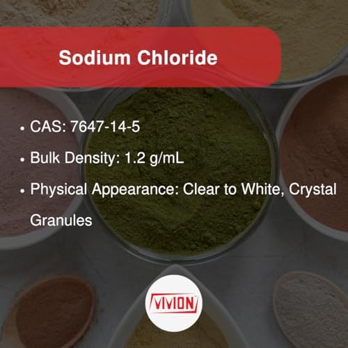 One kilogram bag of Vivion bulk sodium chloride crystals for compounding solutions.