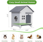 Rockever Plastic Rabbit Cage Outdoor Indoor, Waterproof Rabbit Hutch-Leak-Proof Pull-Out Tray&Chew-Proof, Bunny Cage Guinea Pig Cages, Easy-Clean & Ideal for Small Animal - Image 4