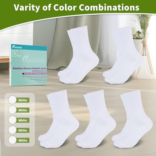 Revosoxs breathable crew socks for foot health and blood circulation support.